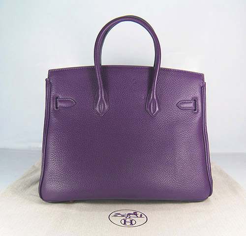 High Quality Fake Hermes Birkin 35CM Togo Leather Bag Purple 6089